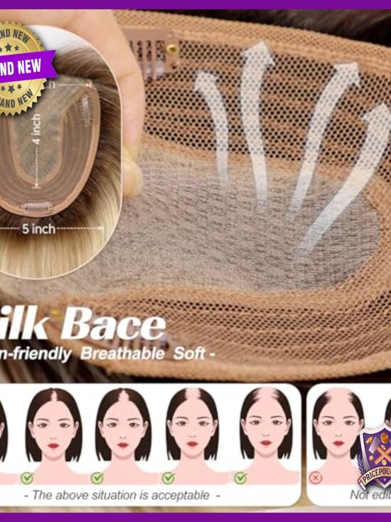 Real Human Hair Topper 14 Inch No Bangs 5x5.5 Base for Thinning Hair